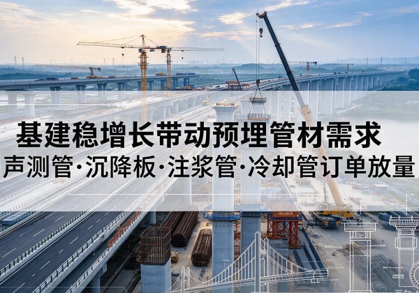 兴国基建稳增长带动预埋监测管材需求，声测管、沉降板、注浆管订单持续放量